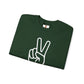 White Simple Peace Hand Sign Sweatshirt