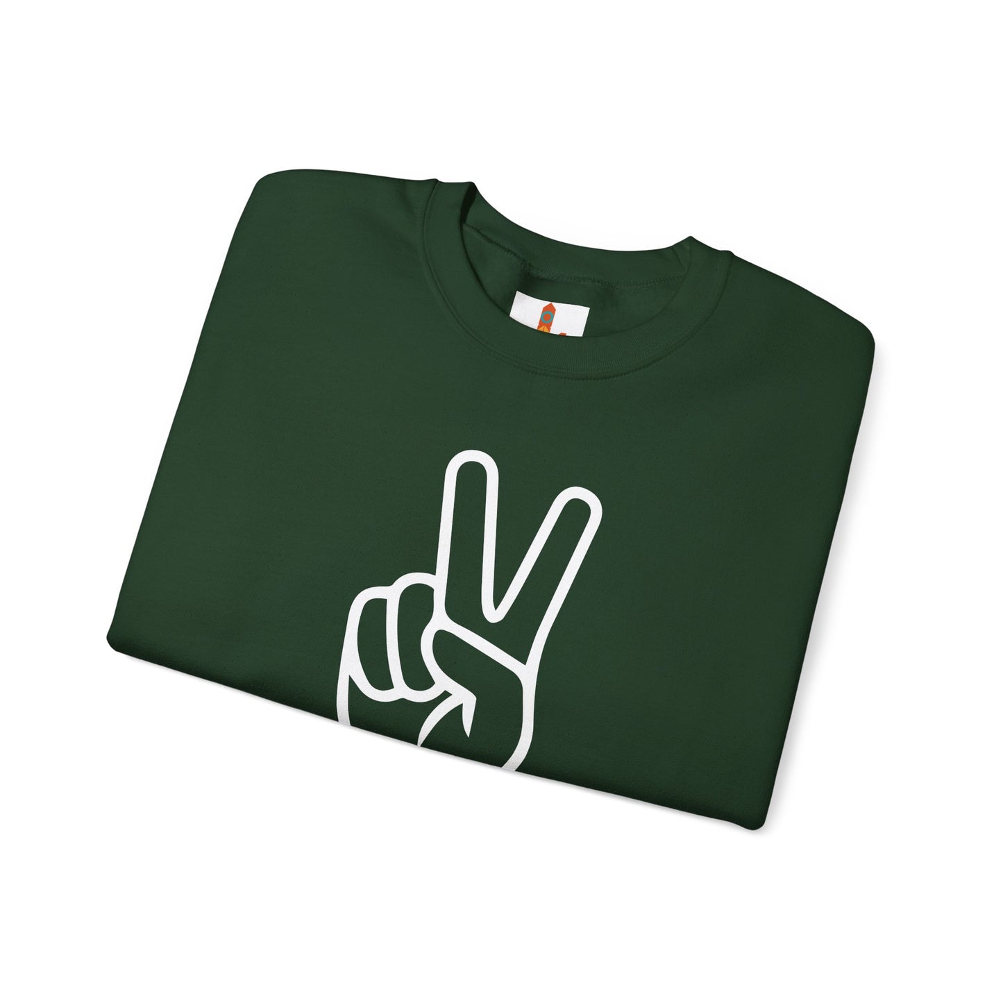 White Simple Peace Hand Sign Sweatshirt