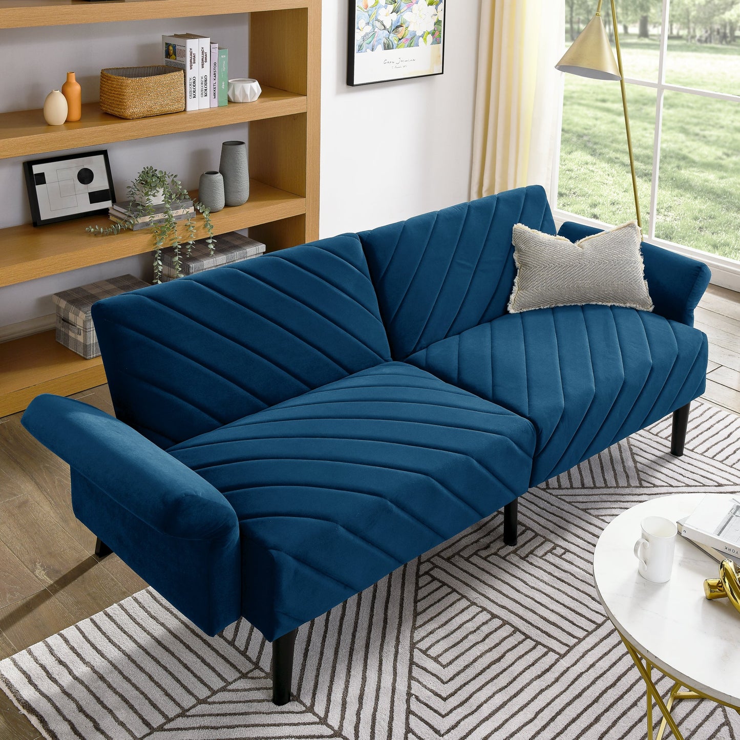 Bohemian Velvet Futon Couch