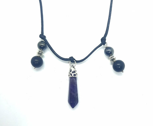 Amethyst Shungite Black Tourmaline Hematite Necklaces