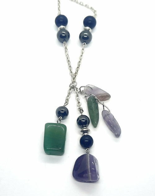 Crystal Chunky Dangle Necklace