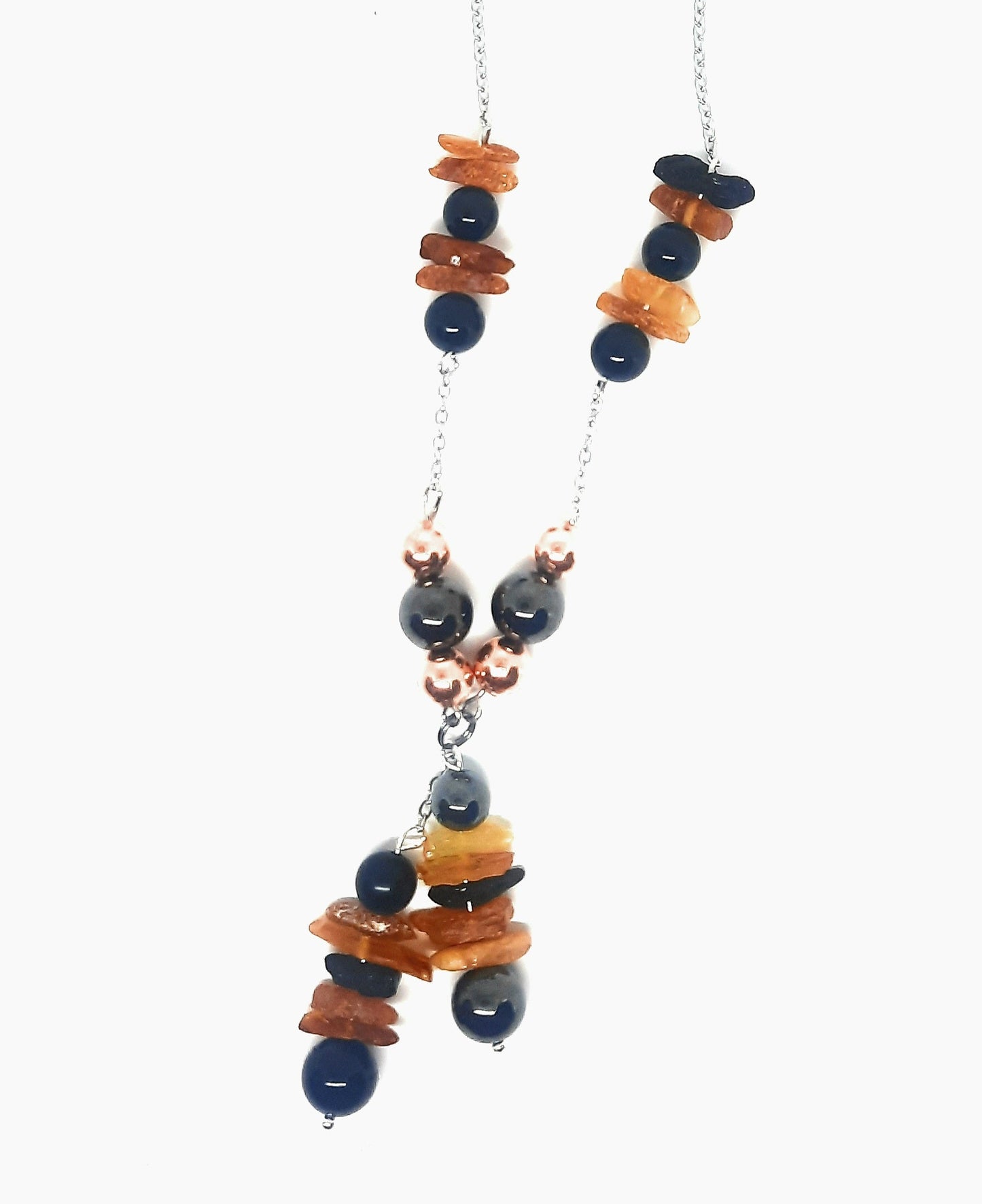 Healing Necklace - Shungite, Hematite, Black Tourmaline, Copper & Baltic Amber