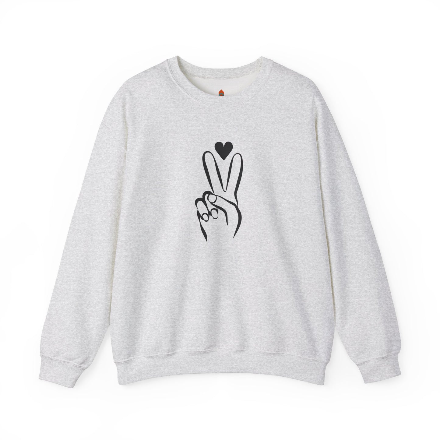 Peace Hand Sign with Heart Sweatshirt