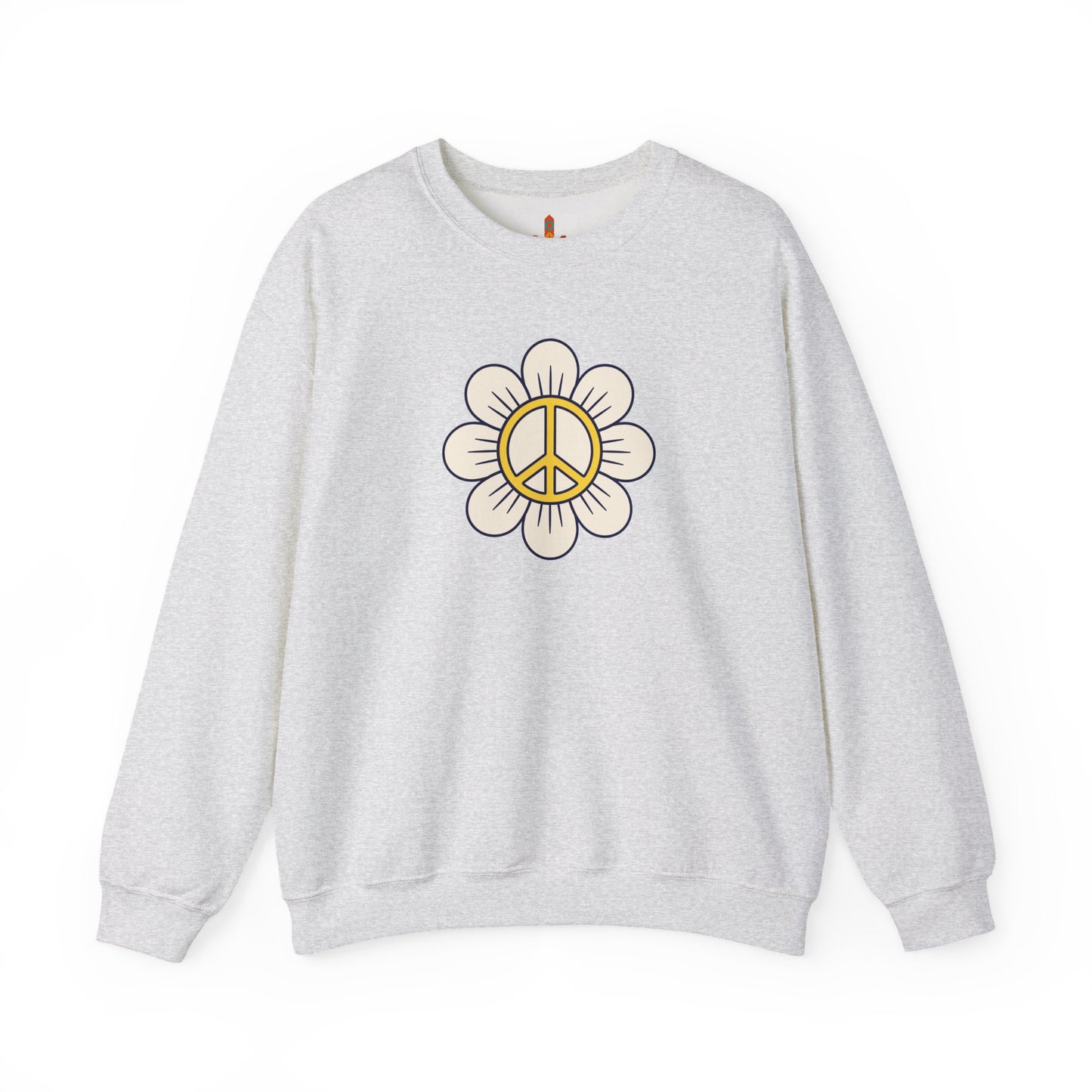 Yellow Peace Sign in a Flower Sweatshirt