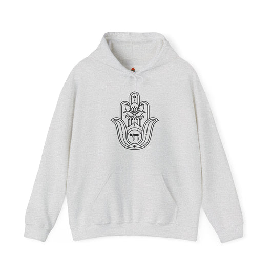 Hamsa Hand with Lotus Design Hoodie