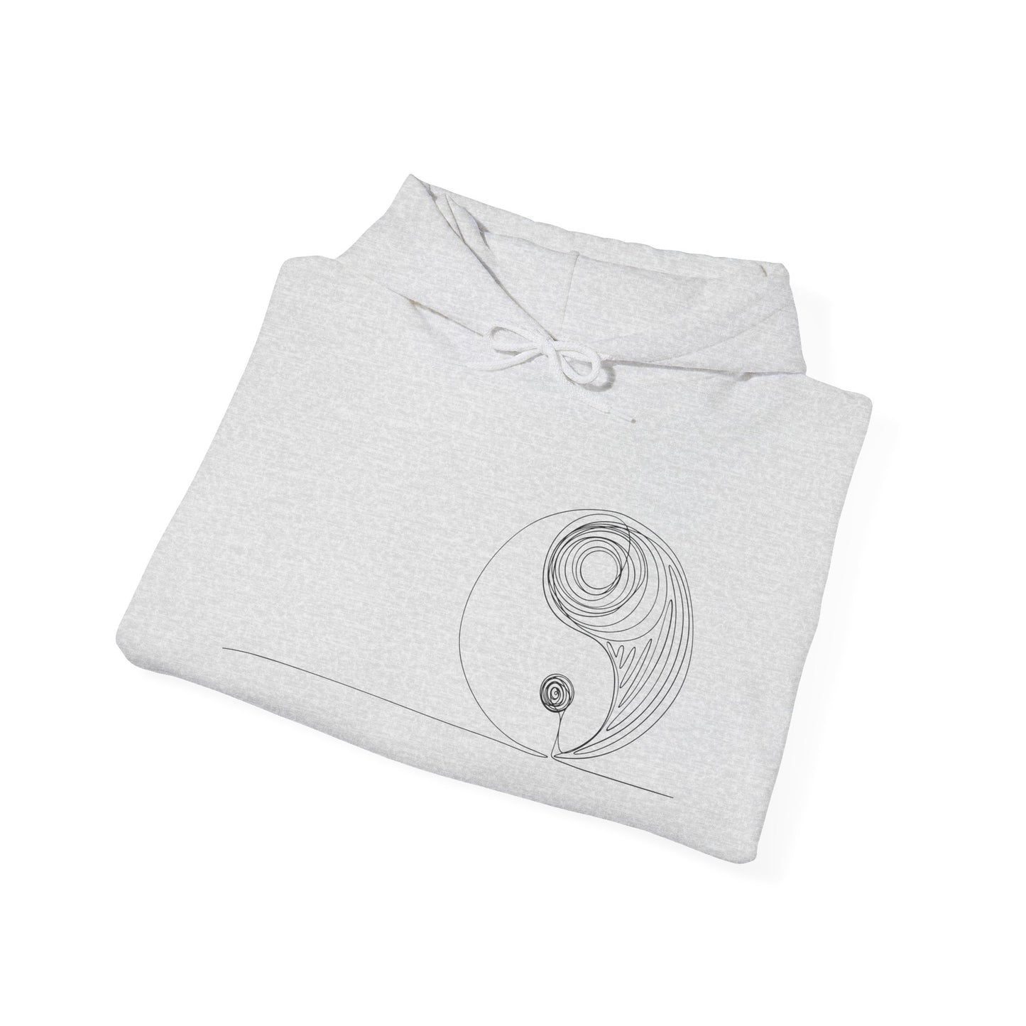 Minimalistic Yin Yang Drawing Hoodie