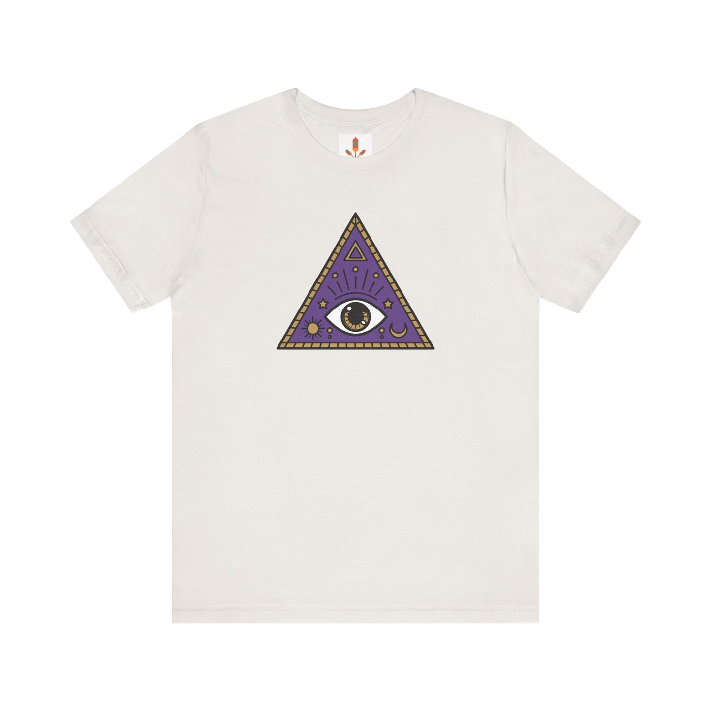 White Evil Eye and Pyramid T-shirt