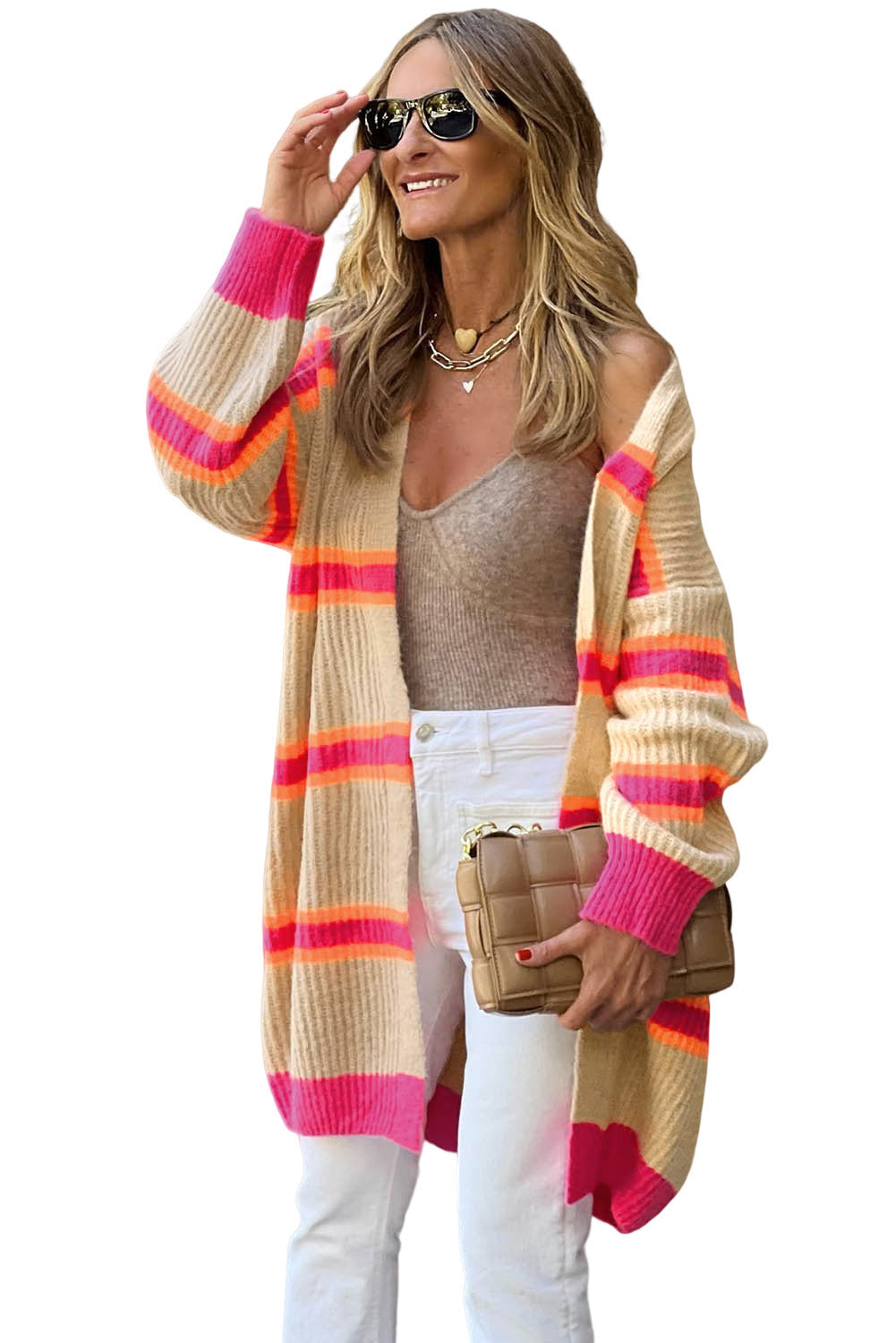 Stripe Ribbed Boho Cardigan