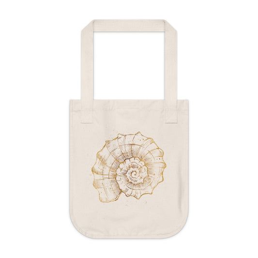 Spiral of Life Shell Organic Canvas Tote Bag