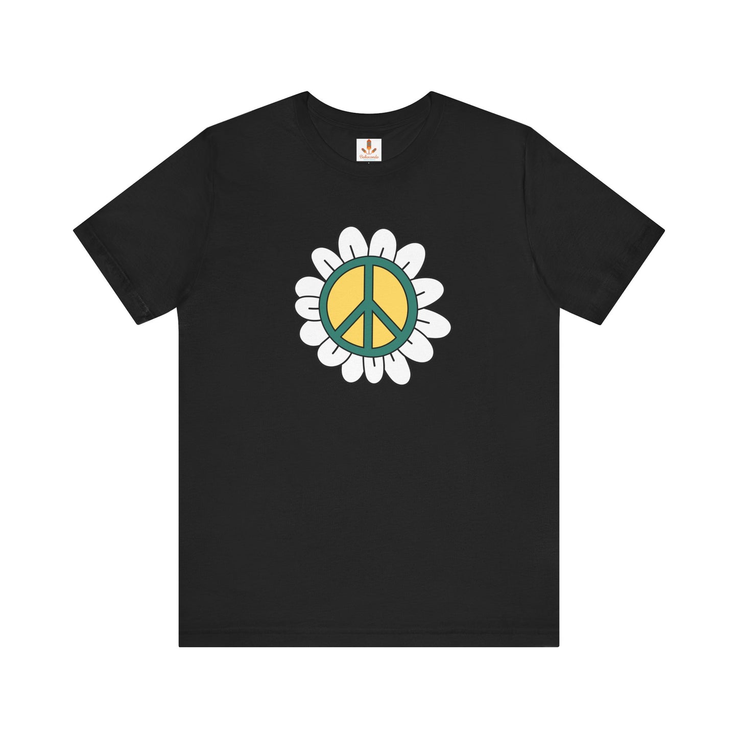 Peace Sign in White Flower T-shirt