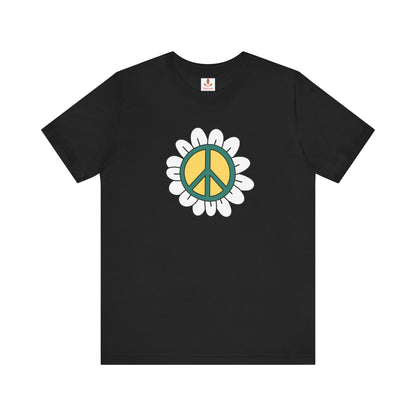 Peace Sign in White Flower T-shirt