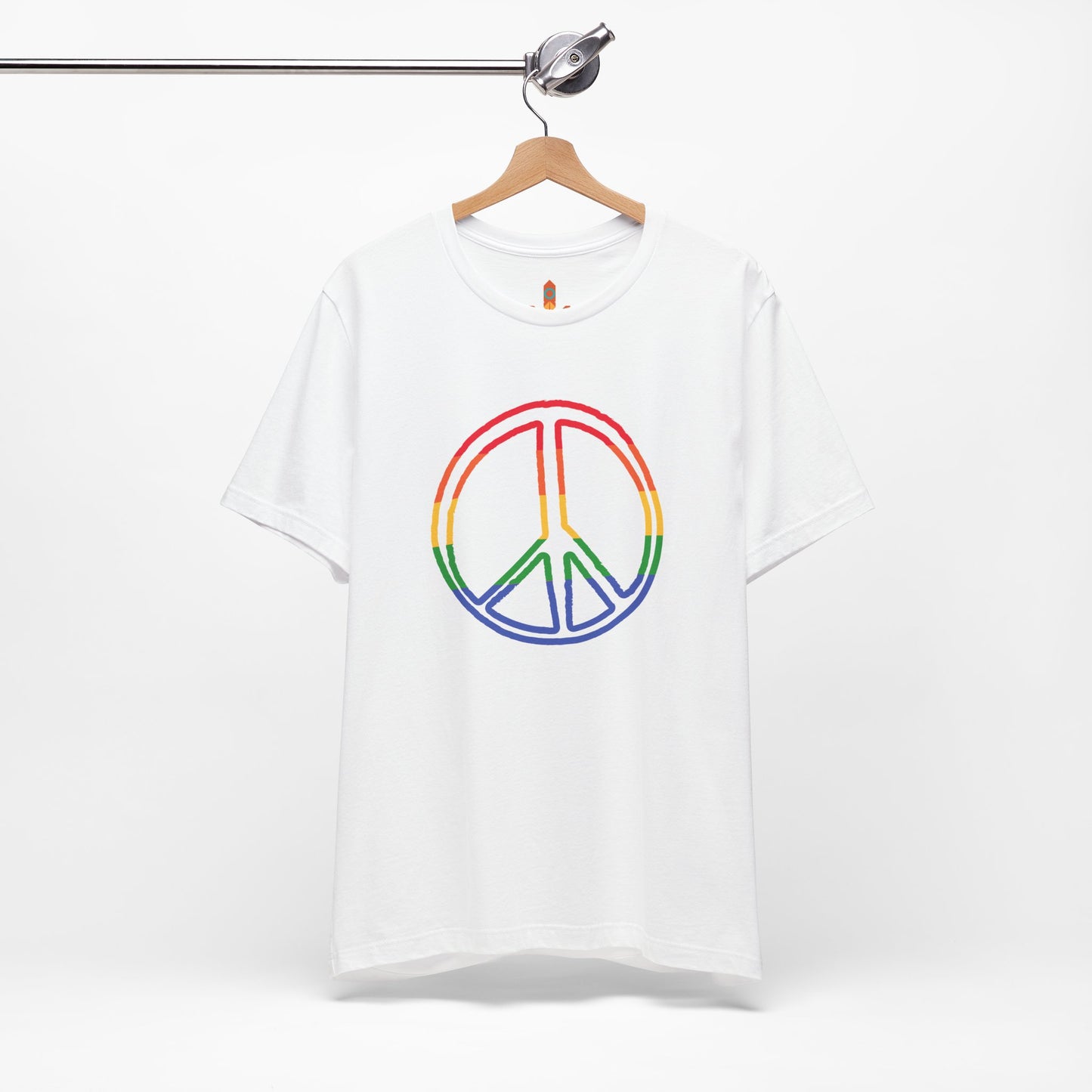 Drawing of Rainbow Peace Sign T-shirt