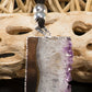 Amethyst Vertical Slice on a Leather Necklace
