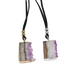 Amethyst Vertical Slice on a Leather Necklace