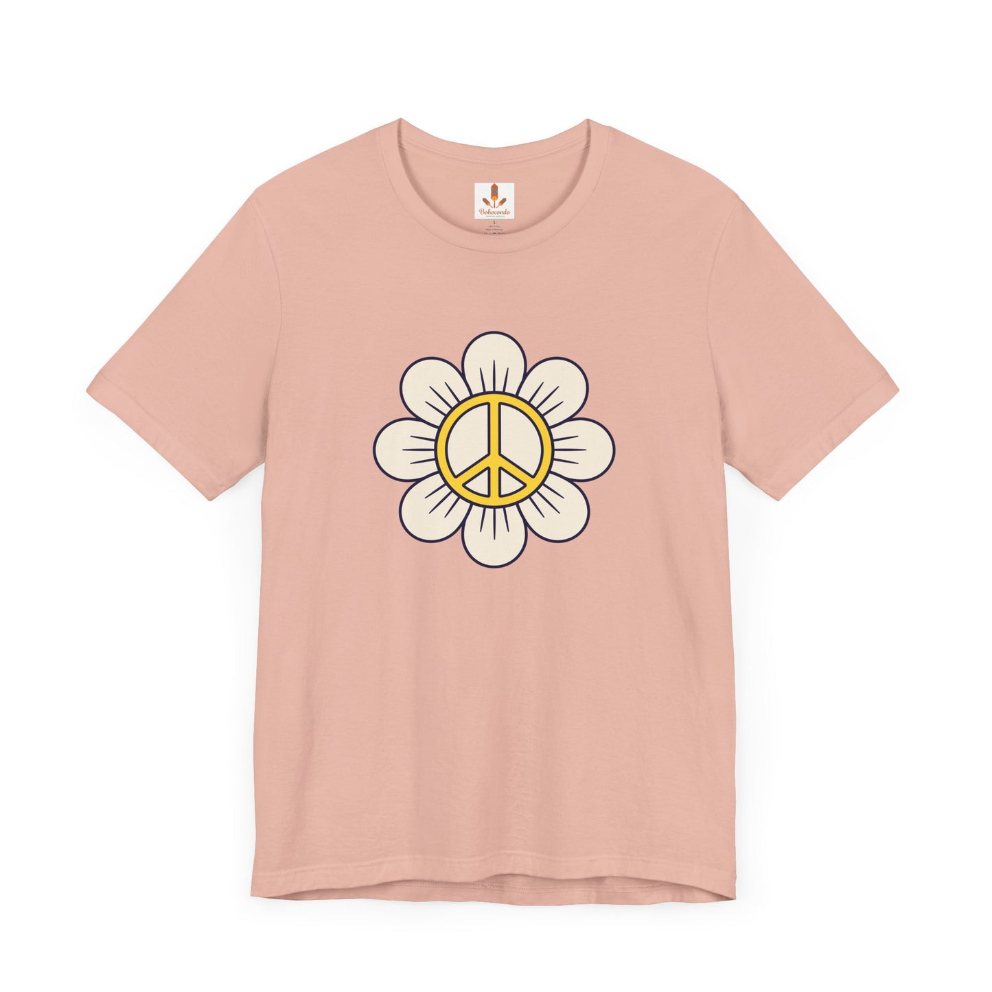 Yellow Peace Sign in a Flower T-shirt