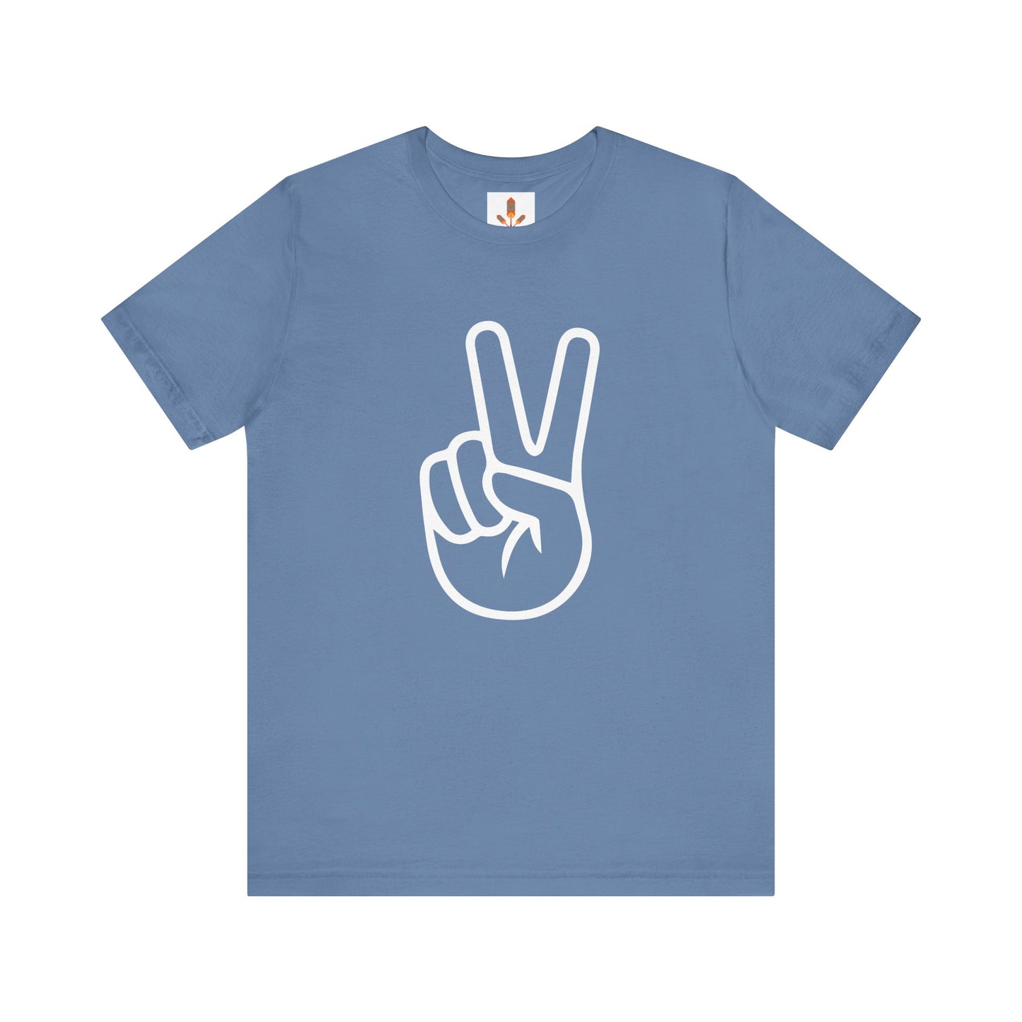 White Simple Peace Hand Sign T-shirt