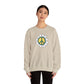 Peace Sign in White Flower Sweatshirt