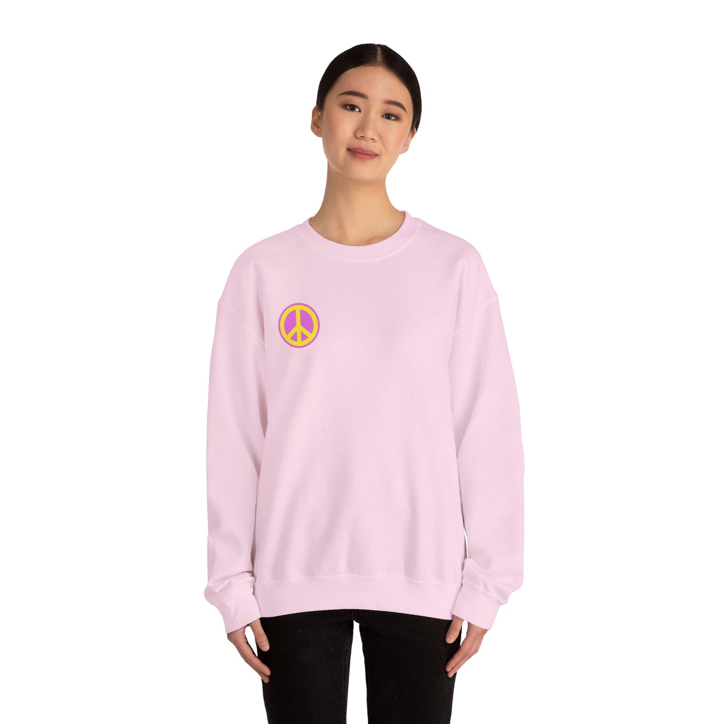 Yellow and Purple Peace Sign Sweatshirt