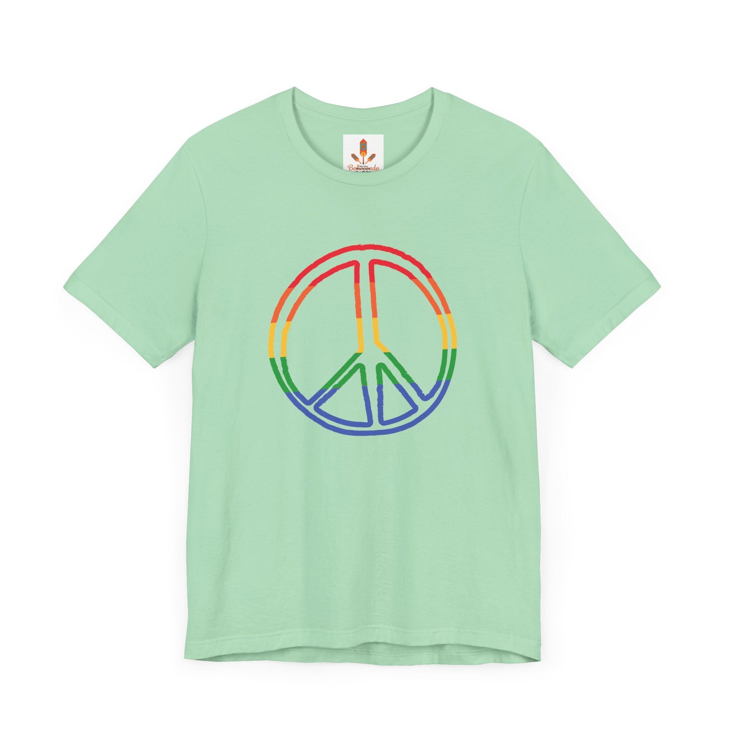 Drawing of Rainbow Peace Sign T-shirt