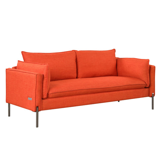 Modern Bohemian-Style 3-Seat Linen Upholstered Couch