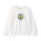 Peace Sign in White Flower Sweatshirt