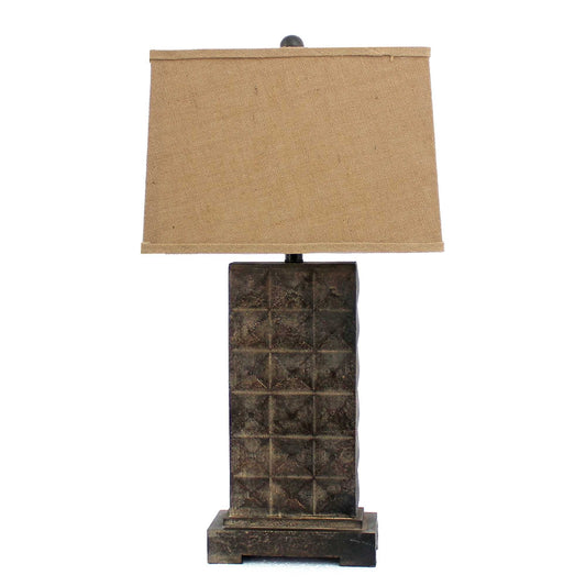 Bohemian Vintage Table Lamp with Metal Pedestal | 29.5” Tall