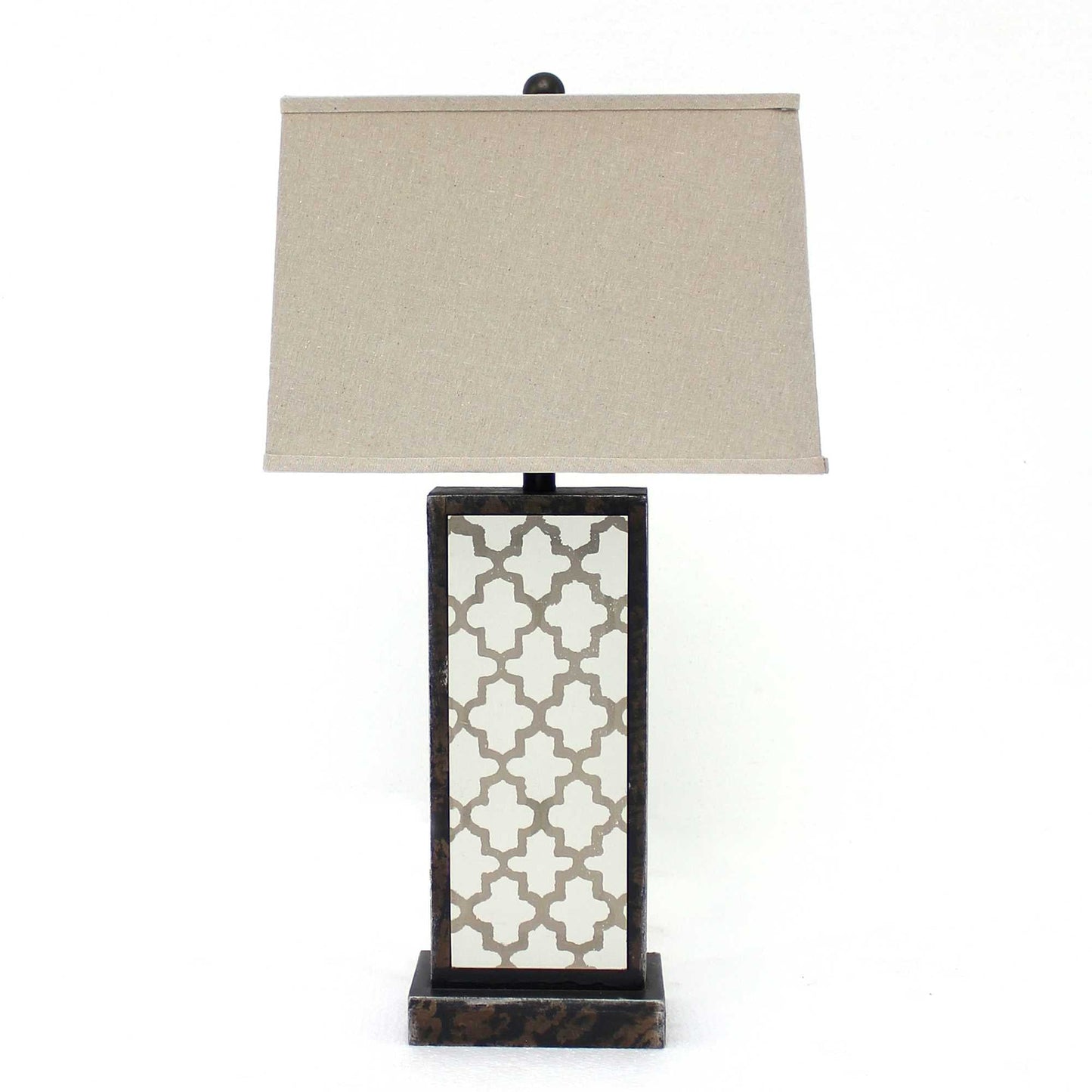 Bronze Rock Floral Base Table Lamp