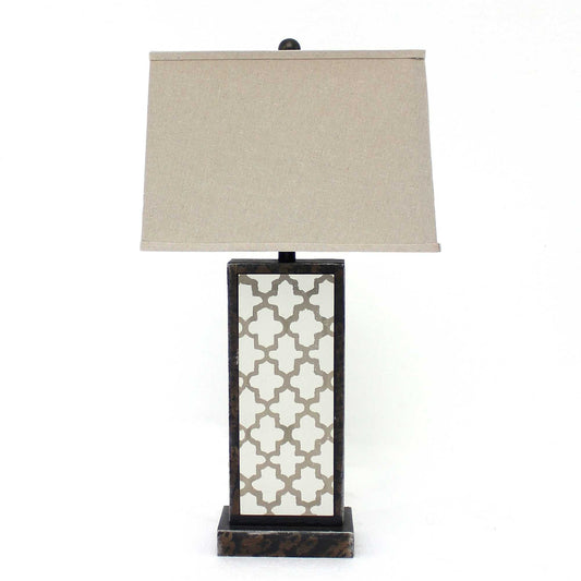 Bronze Rock Floral Base Table Lamp