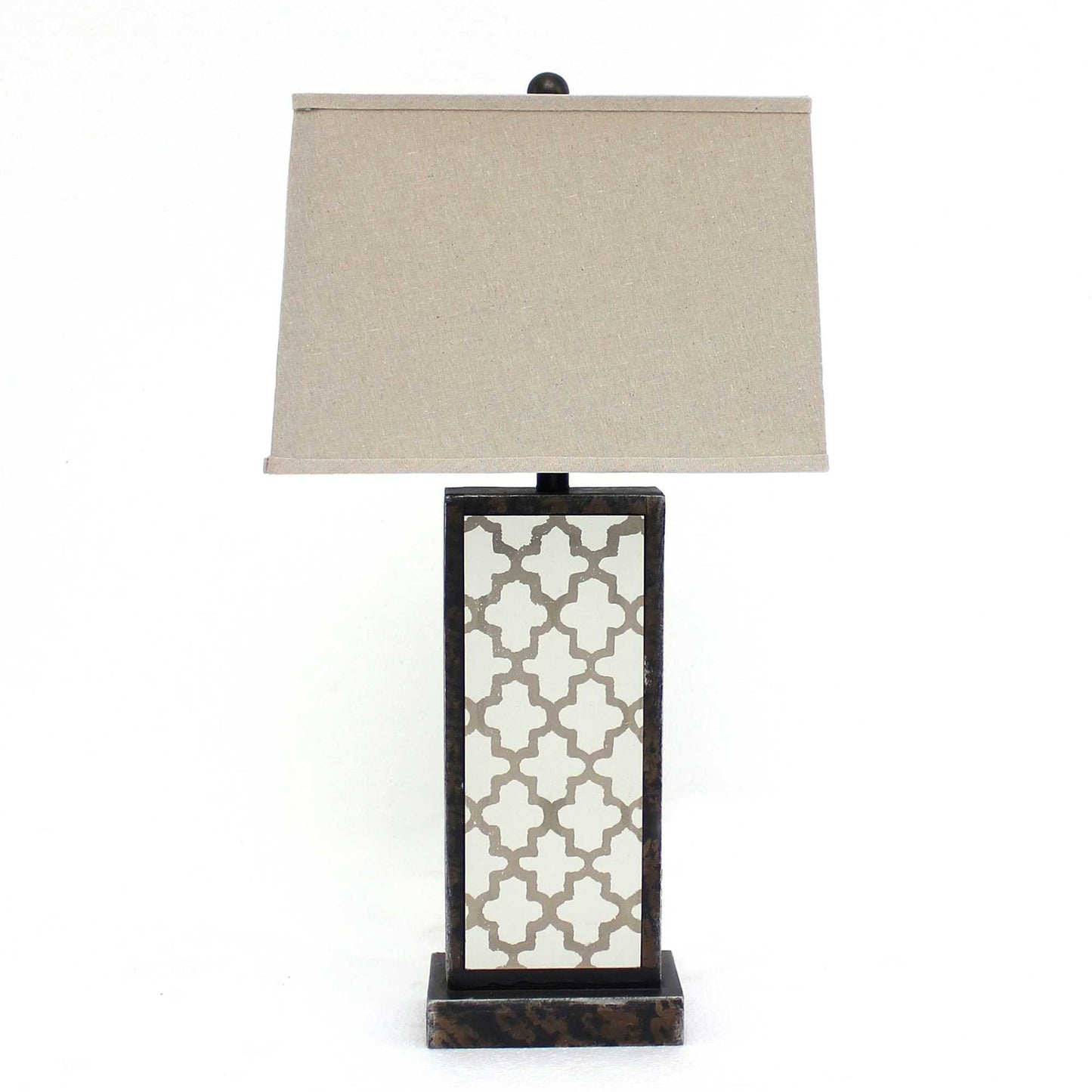 Bronze Rock Floral Base Table Lamp