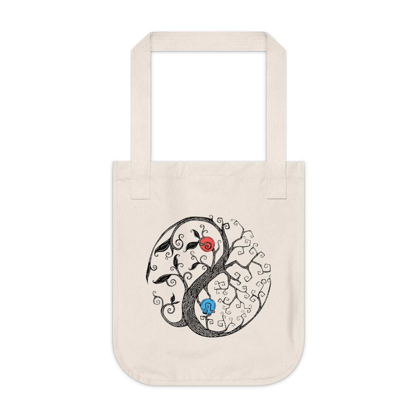 Tree of Life Yin Yang Organic Canvas Tote Bag