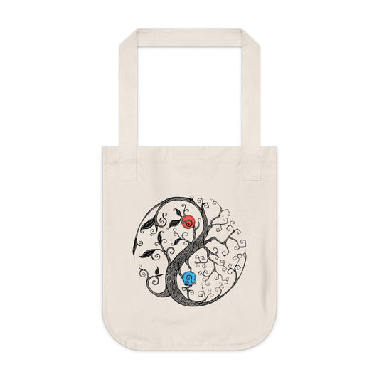 Tree of Life Yin Yang Organic Canvas Tote Bag