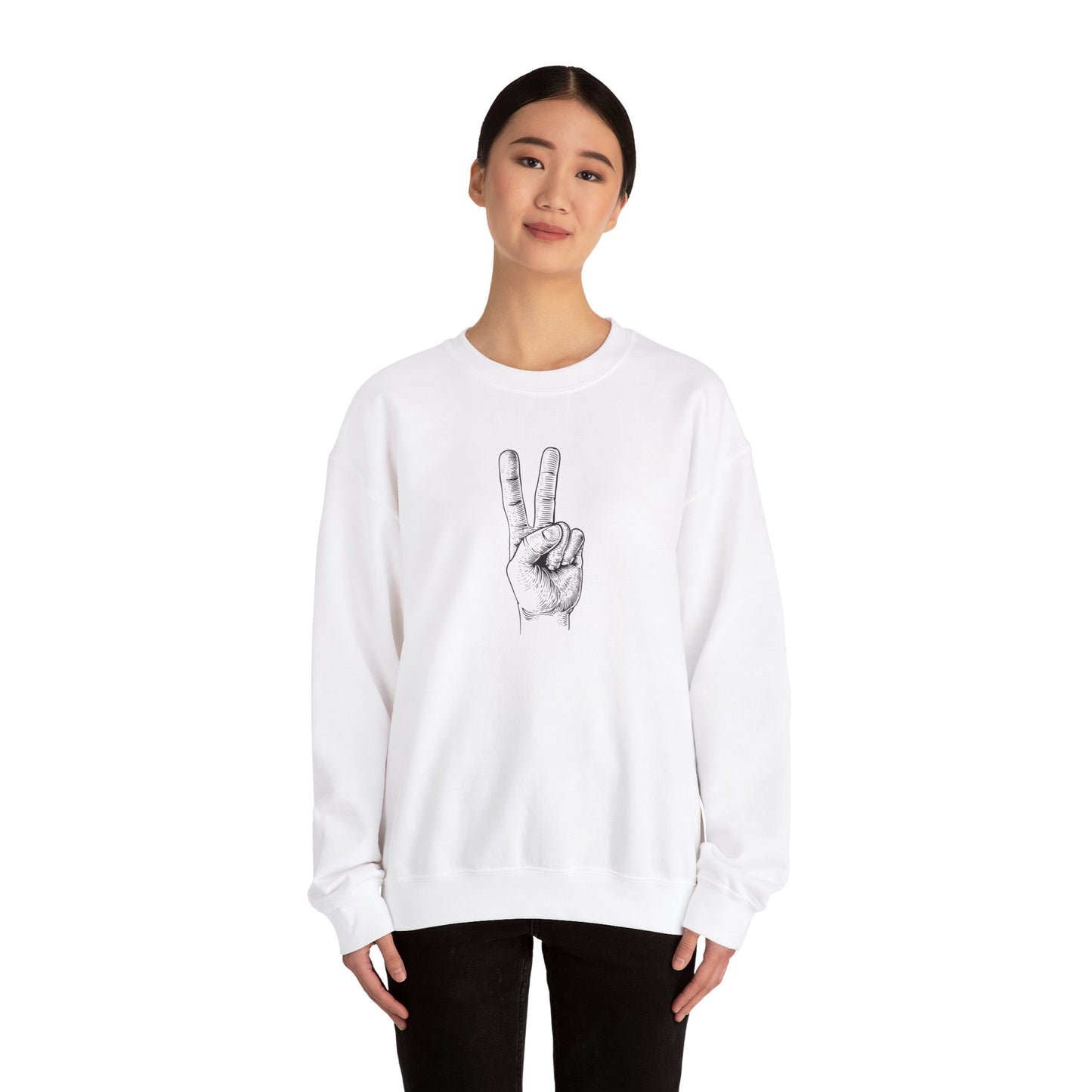 Peace Hand Sign Drawing Sweatshirt