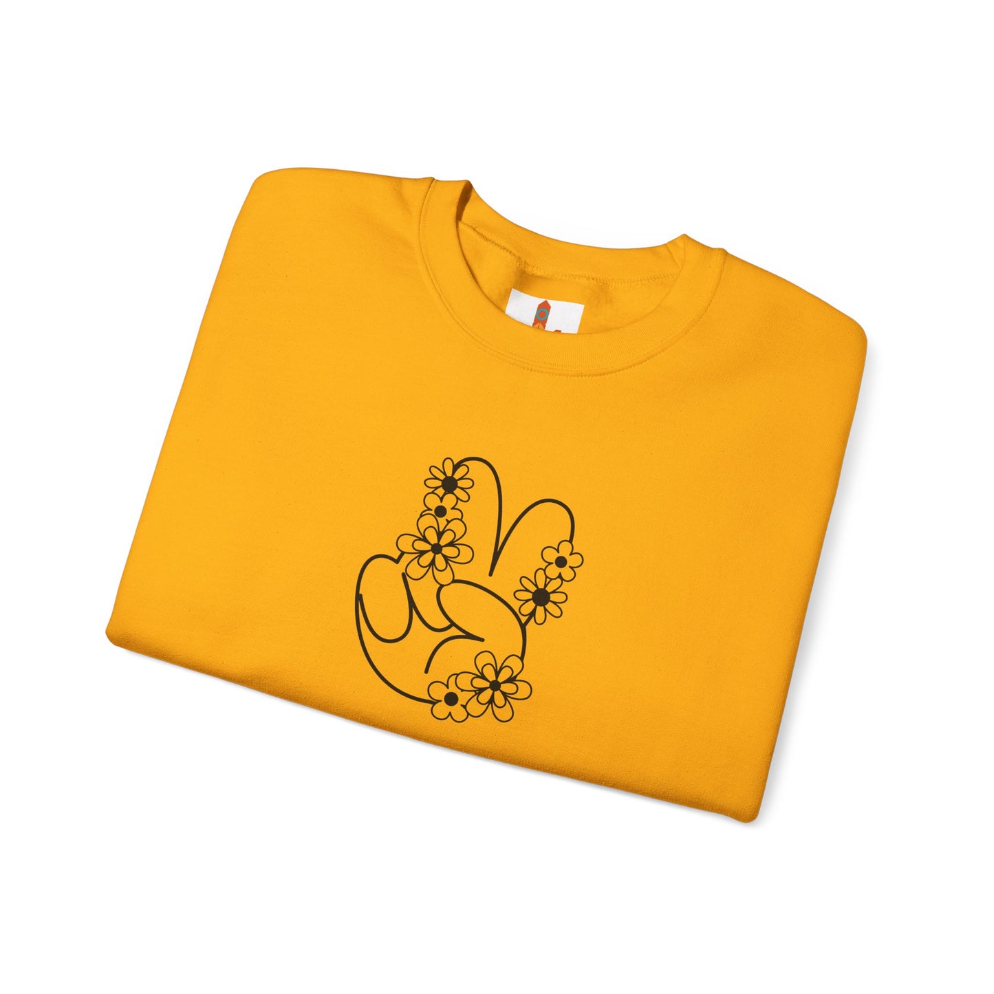 Black Peace Hand Sign with Flowers Sweatshirt