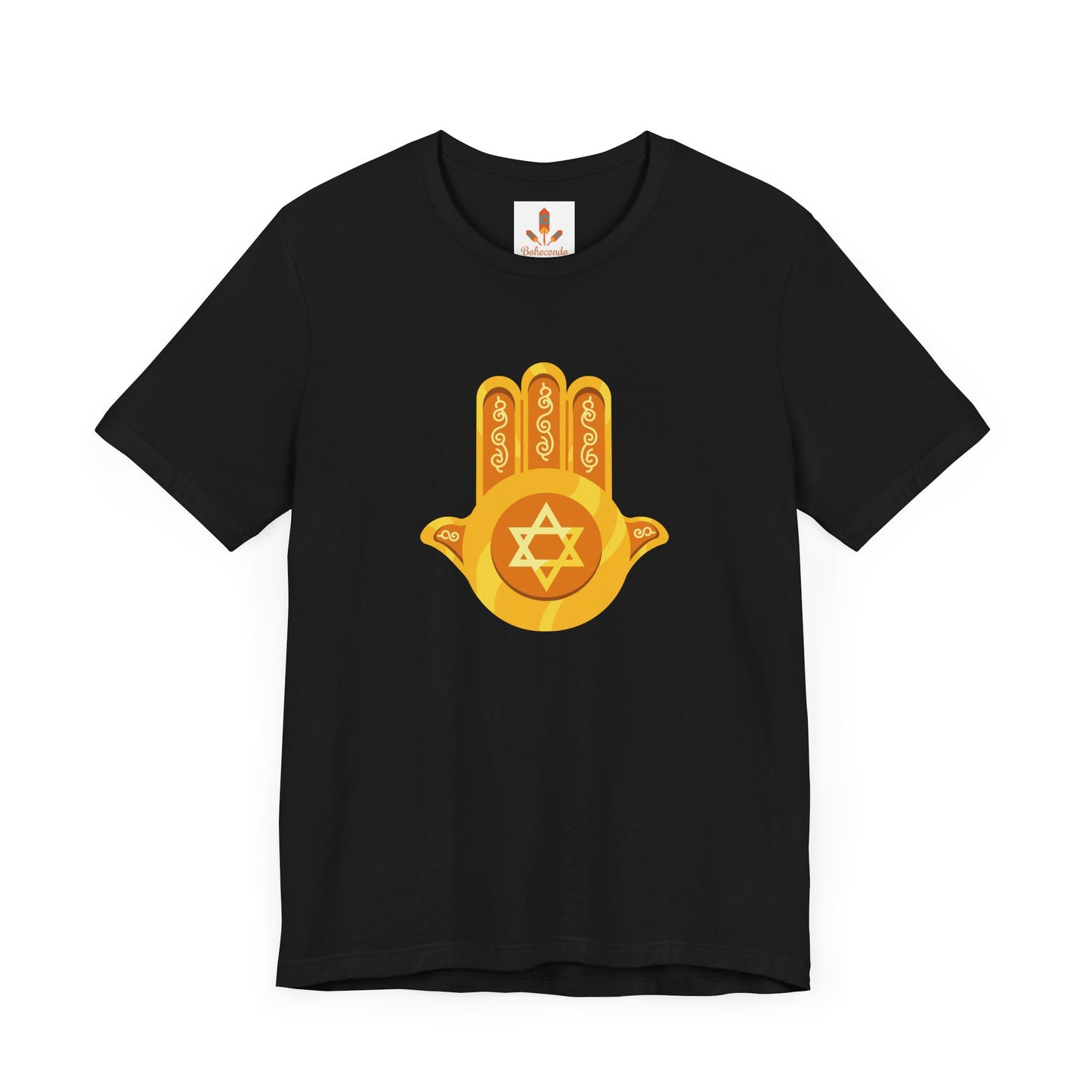 Golden Hamsa Hand with Star of David T-shirt