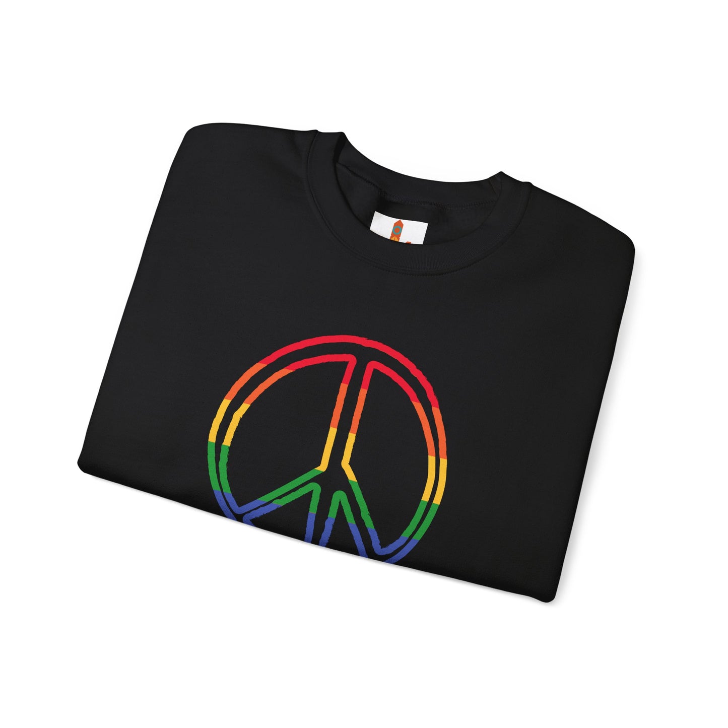 Drawing of Rainbow Peace Sign Sweatshirt