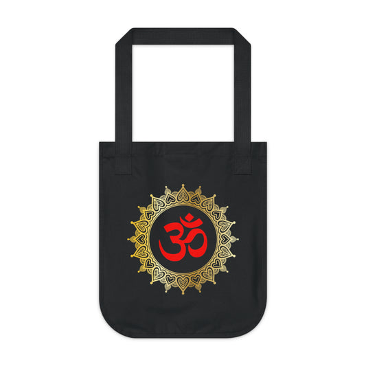 Golden Mandala Om Organic Canvas Tote Bag