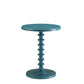 Teal Wood Pedestal End Table