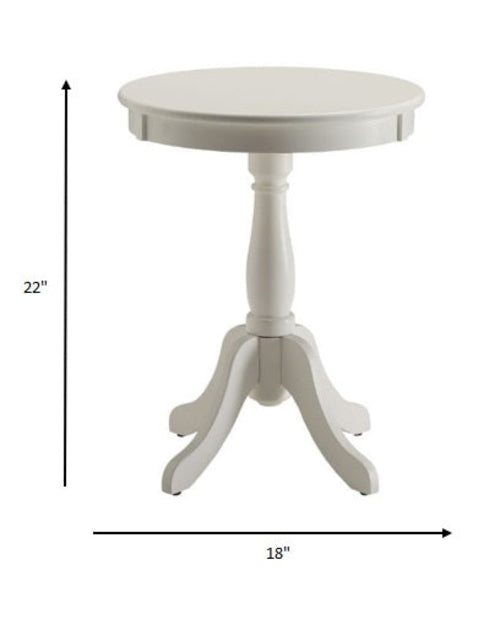 Bohemian White Wood Pedestal Side Table