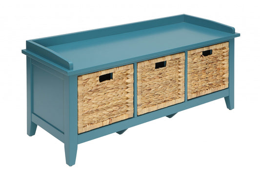 Pop of Color Teal Storage Bench