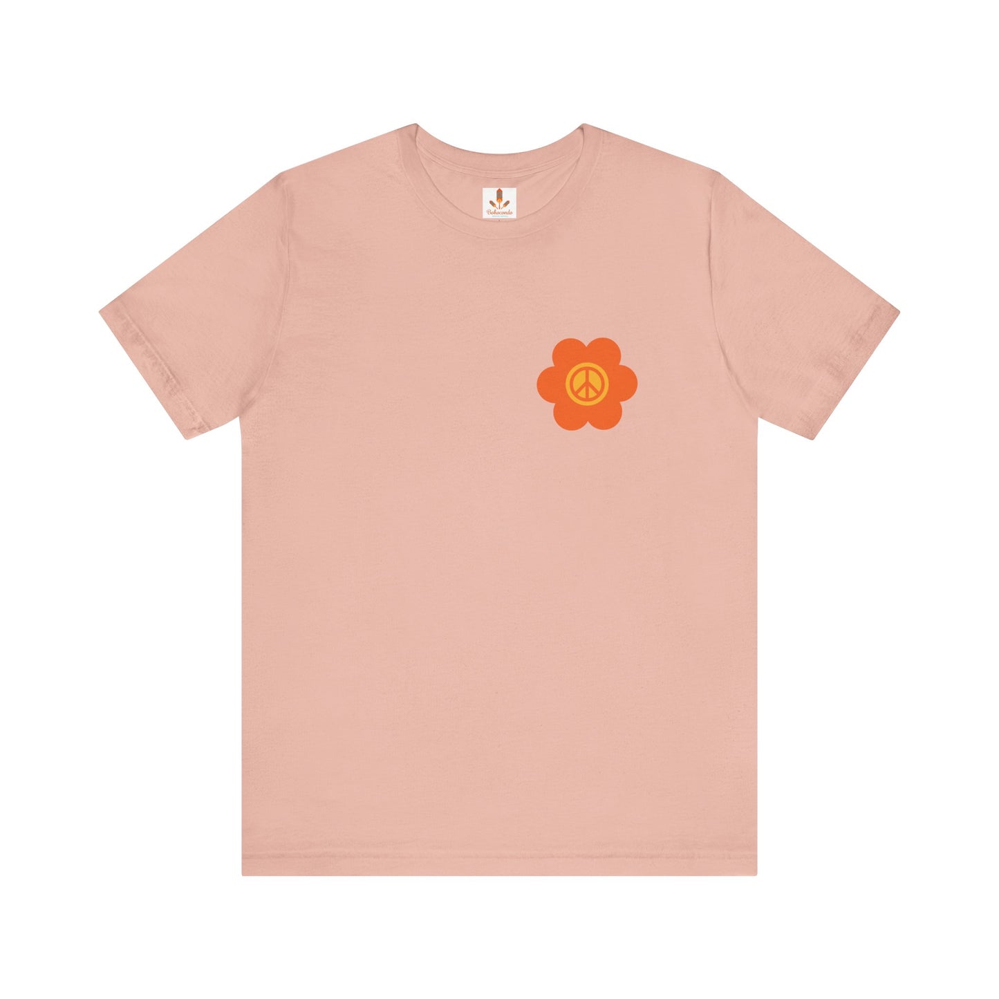 Peace Sign in Orange Flower T-shirt