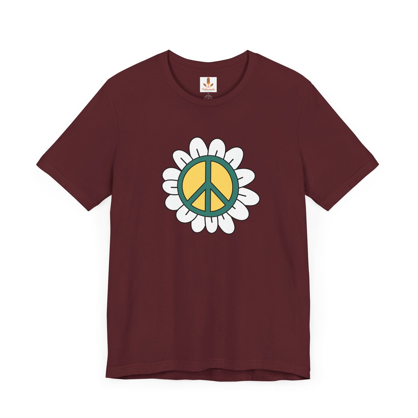 Peace Sign in White Flower T-shirt