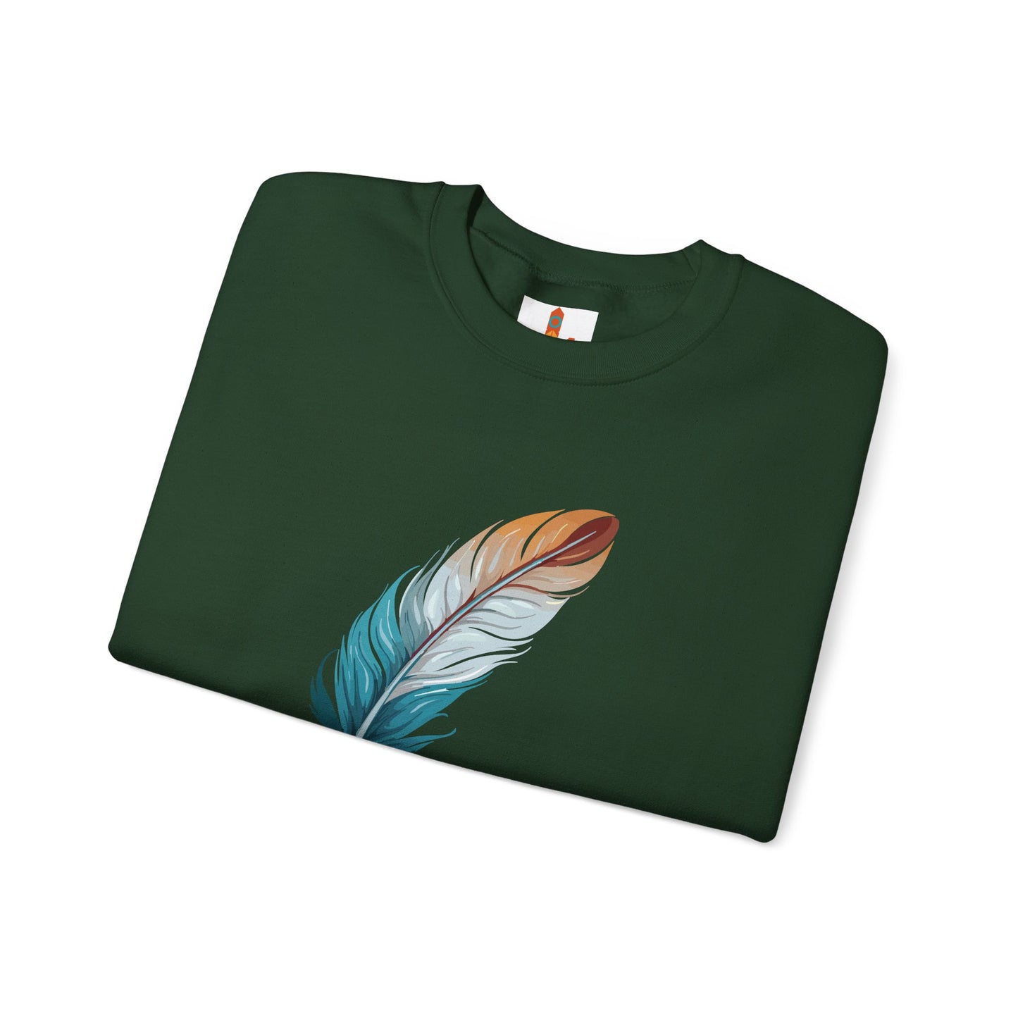 Blue and White Feather Sweatshirt