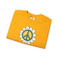 Peace Sign in White Flower Sweatshirt