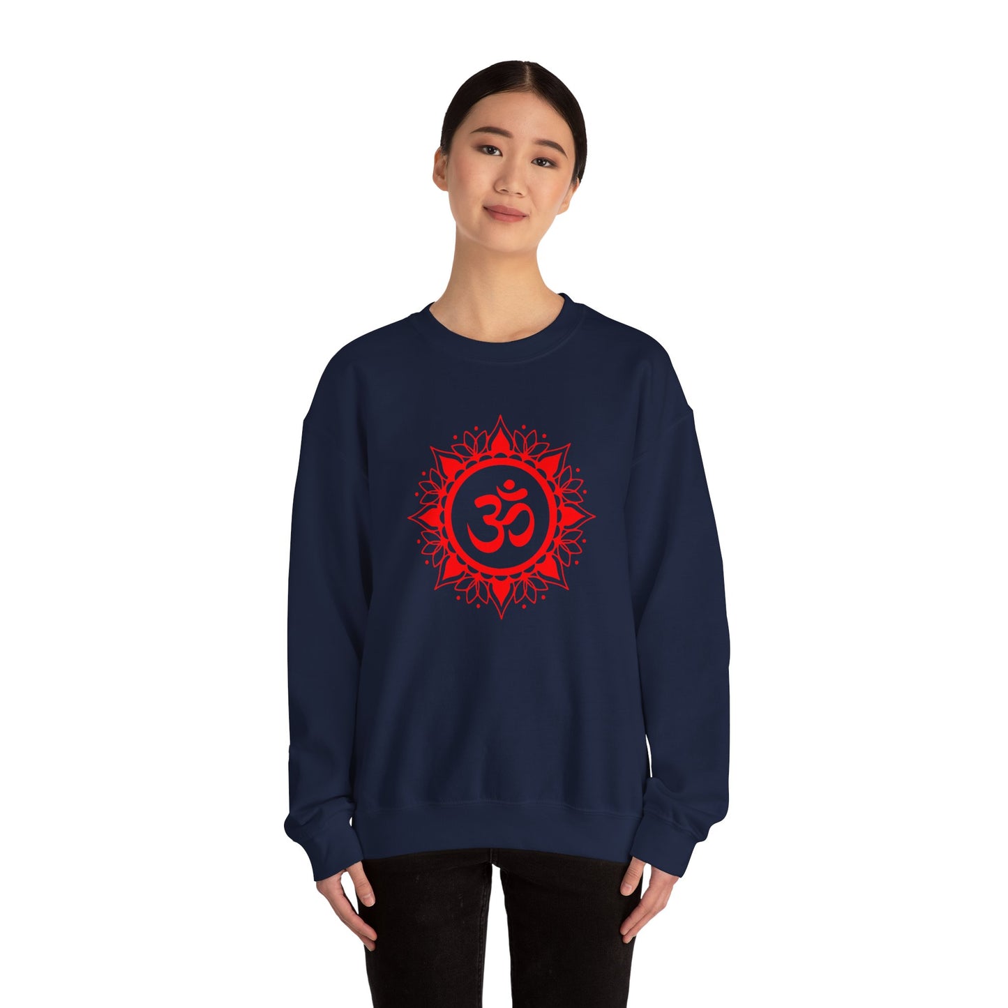 Red Om Lotus Design Sweatshirt