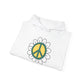 Peace Sign in White Flower Hoodie