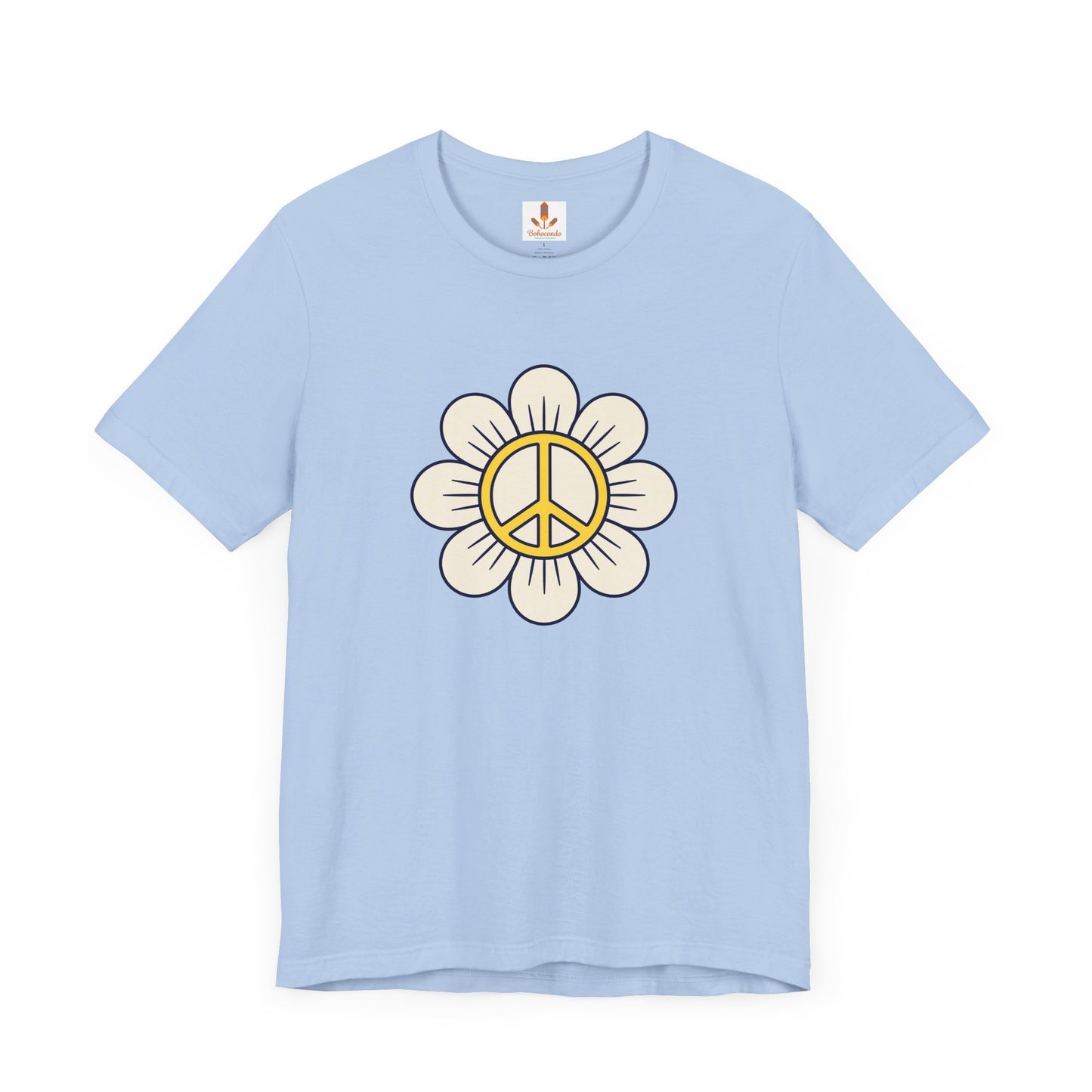 Yellow Peace Sign in a Flower T-shirt