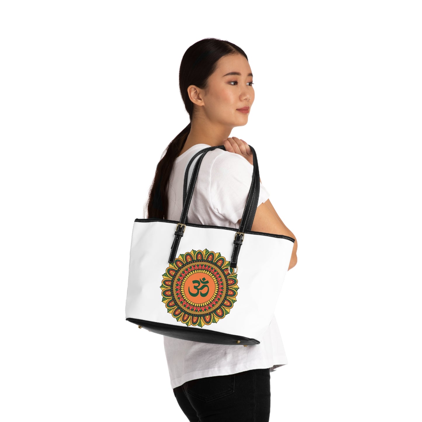 Om Multicolor Mandala Leather Shoulder Bag