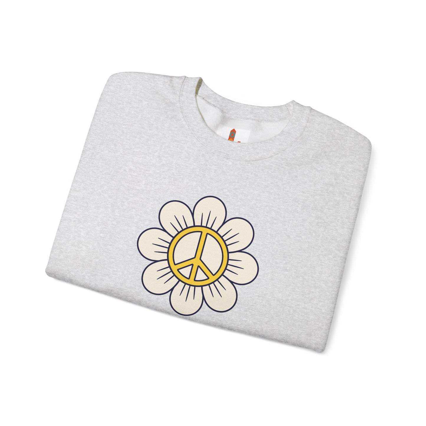 Yellow Peace Sign in a Flower Sweatshirt