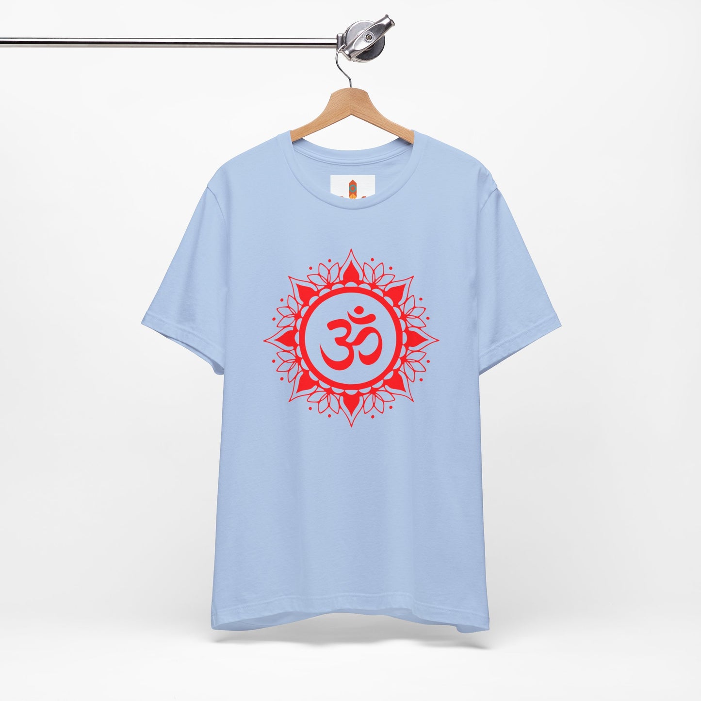 Red Om Lotus Design T-shirt