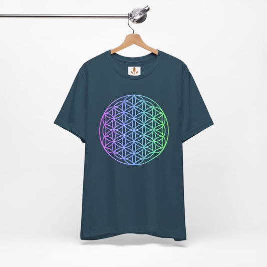 Blue and Green Flower of Life T-shirt